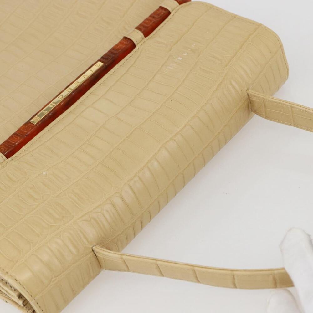 GIVENCHY Hand Bag Embossed leather Beige Gold Auth 160292 - Picture 6 of 16